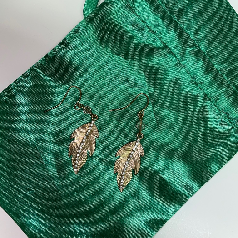 Gold Feather Earrings